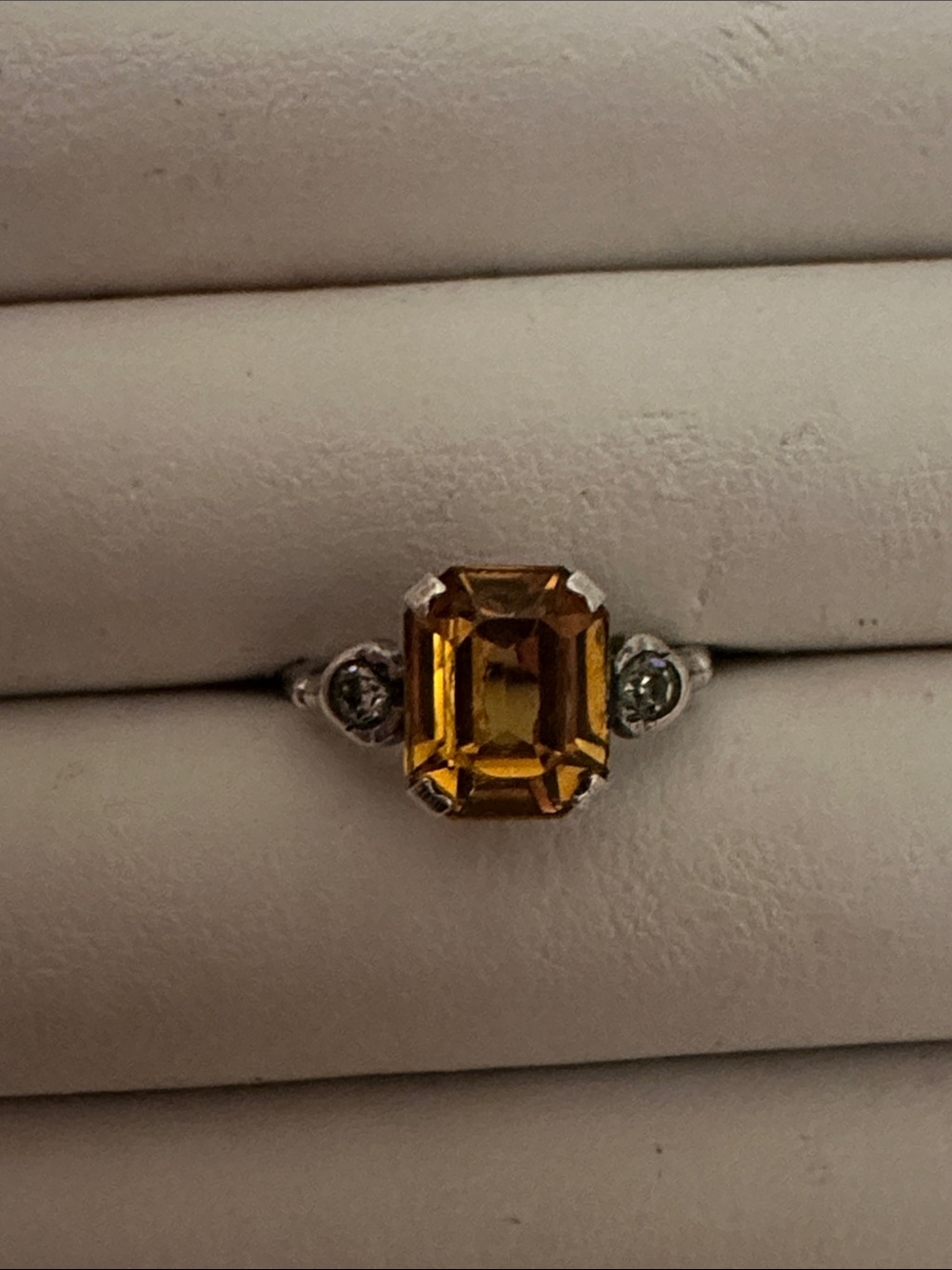 Vintage/Antique Amber Colored Sterling Ring